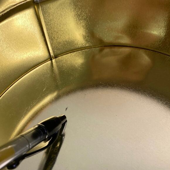 Nesting Tin Set of 3 maroon gold Paisley Filigree Art Deco Storage Organization - Picture 7 of 10